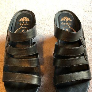 Dansko Nigella Floral Slide Heels in black